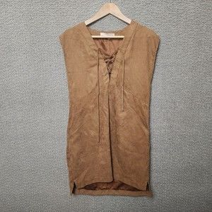 FOREVER 21 Women's Short Mini Sleeveless Brown Dress with Pockets Size S